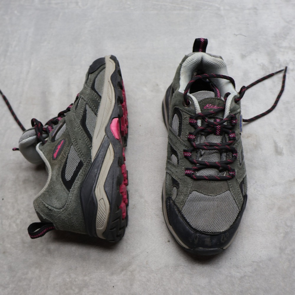 Eddie Bauer Womens 7.5 Med Hiking Shoes Grey Canyon Low WP Castle Trek Outdoors